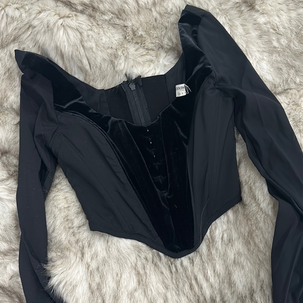 Polina Black Velvet top